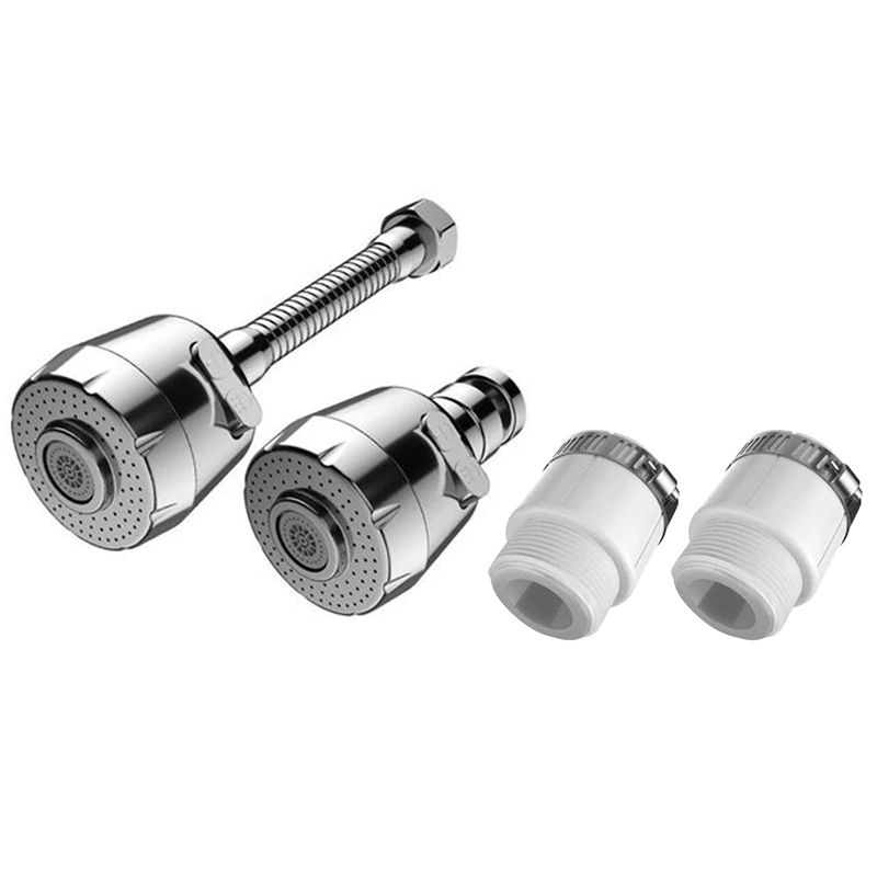 

360 Degree Rotating Kitchen Aeration Faucet Adjustable Bubbler Dual-Mode Filter Water-Saving Nozzle Connector