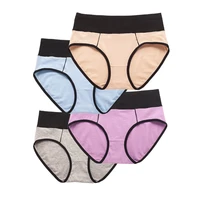 35pcs pure cotton panties contrast color large size high waist underwear antibacterial briefs lingerie women