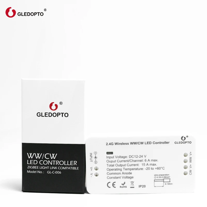 Контроллер GLEDOPTO Zigbee 3 0 Smart Pro WW/CW с теплым и холодным белым светом работает