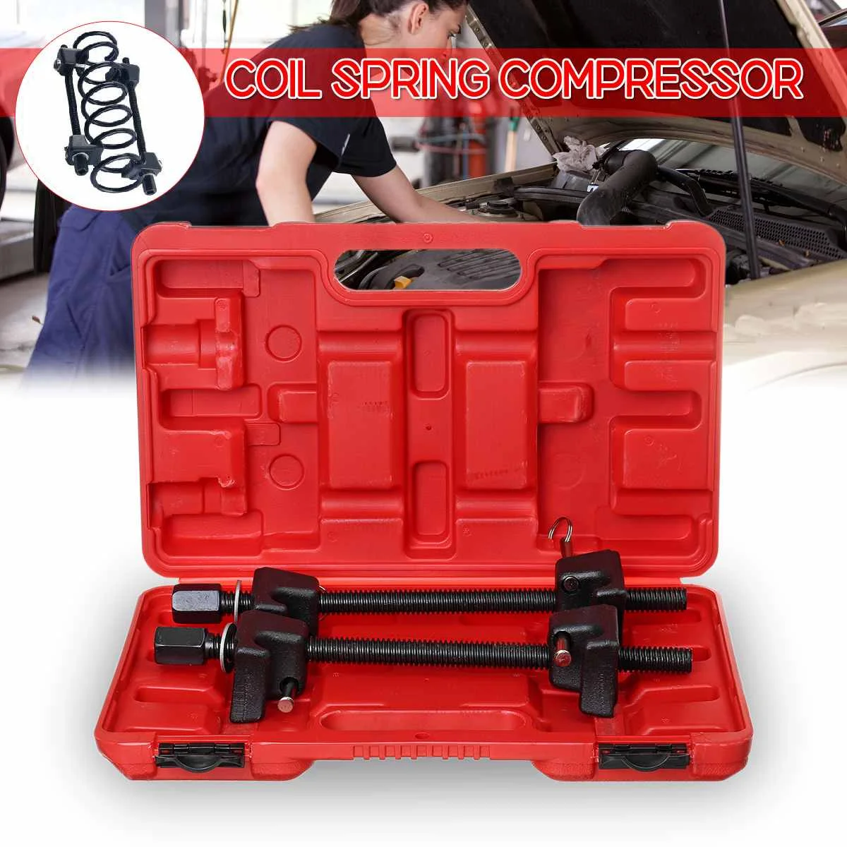

2PCS Heavy Claw Spring Compressor Car Repair Coil Spring Disassembly Device Damping Spring Compressor Vehicle Suspension