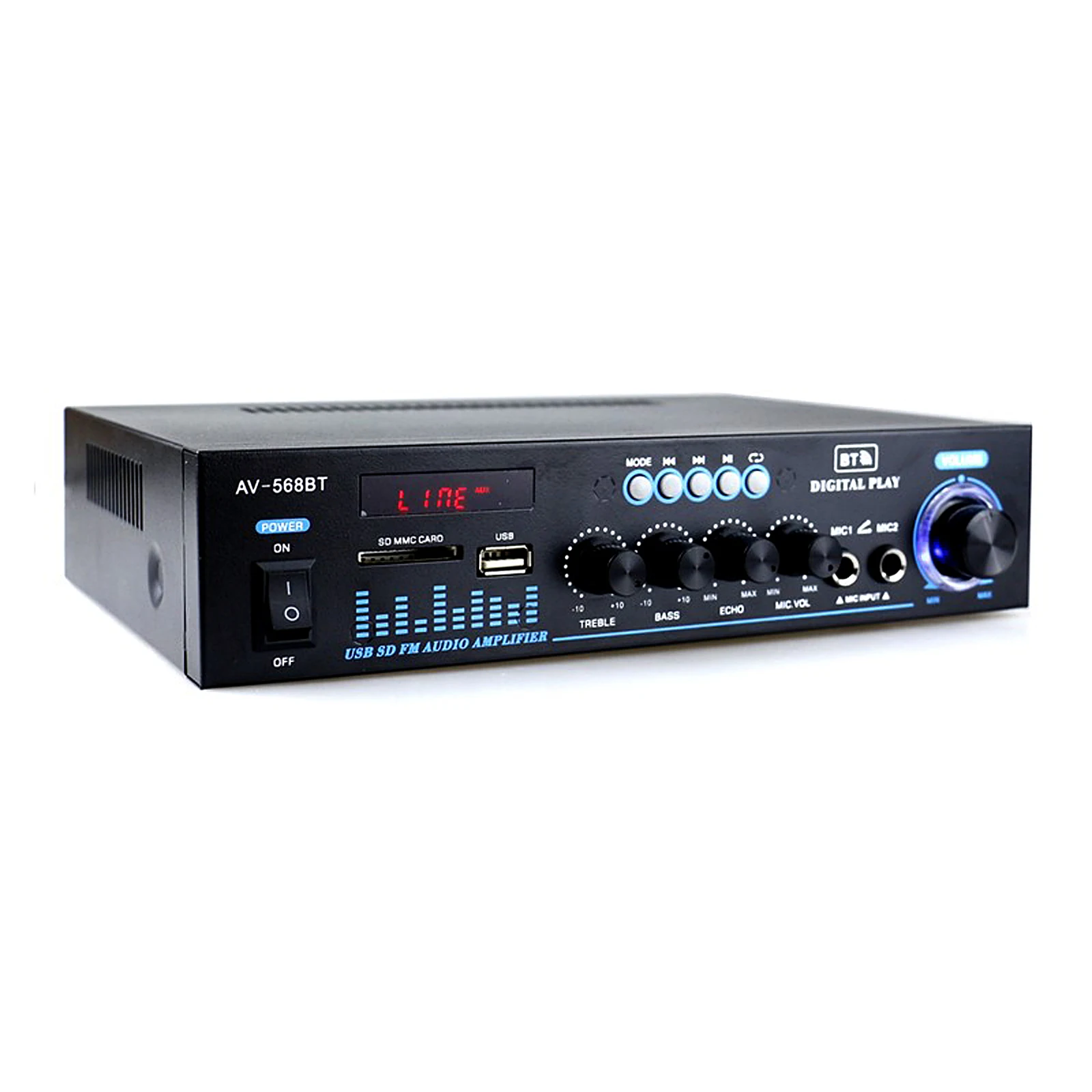 500W + Bluetooth аудио Мощность усилитель 110V-220V AC/DC 12V Дистанционное Управление Hi-Fi