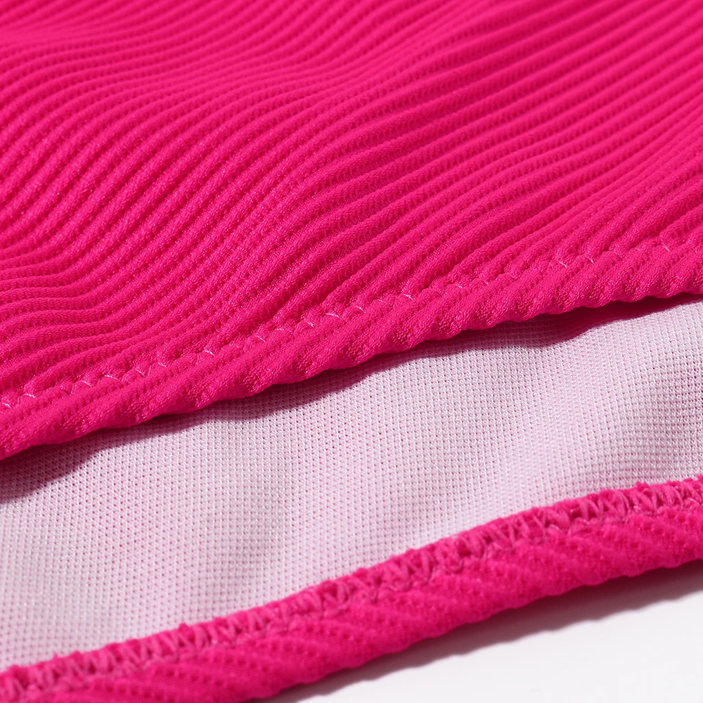 Купальник RUUHEE женский однотонный бикини с высокой талией пикантный купальный