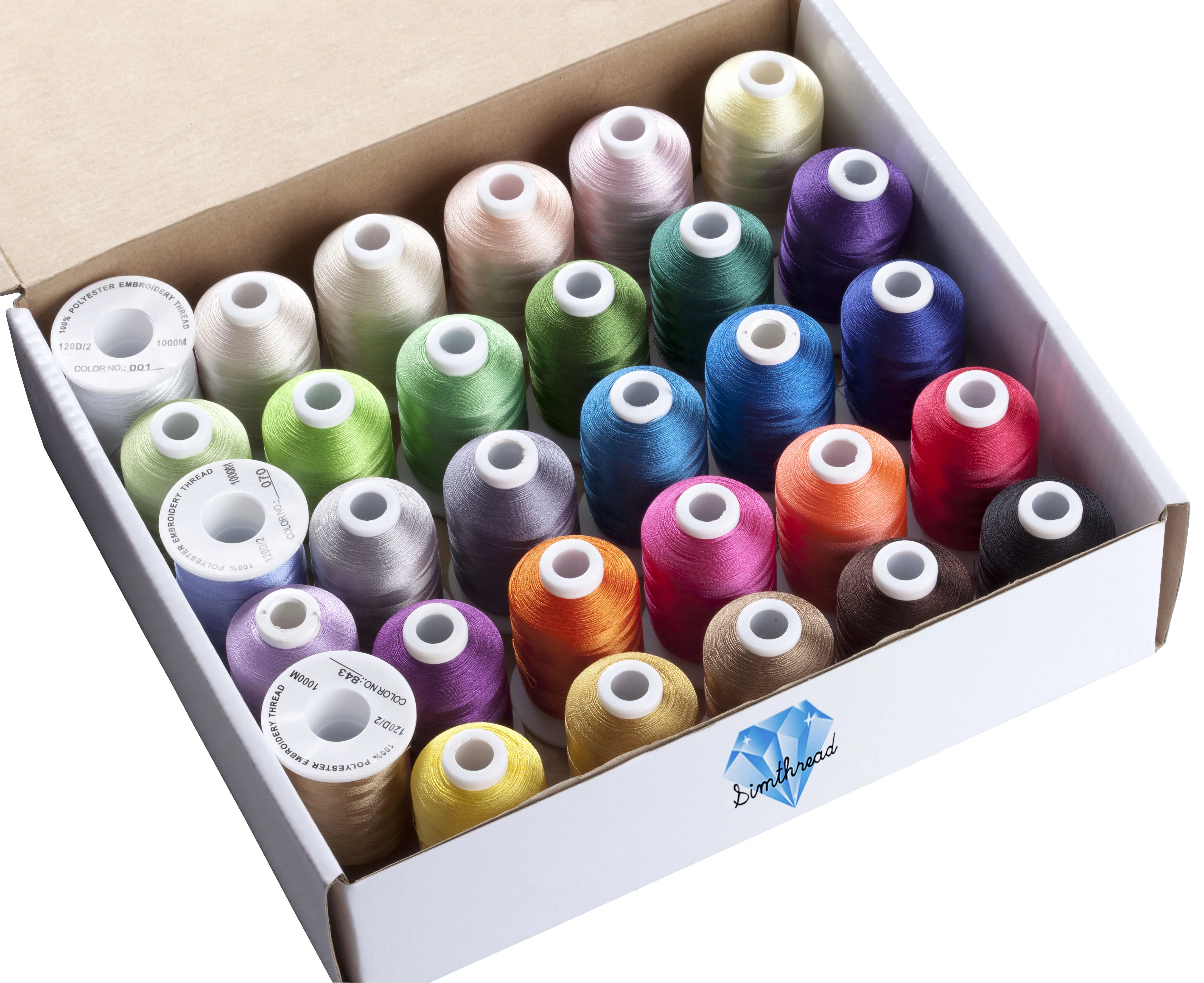 Simthread 30 отдельных цветов полиэфирная вышивальная машина|thread form|cone cupthread jewellery |