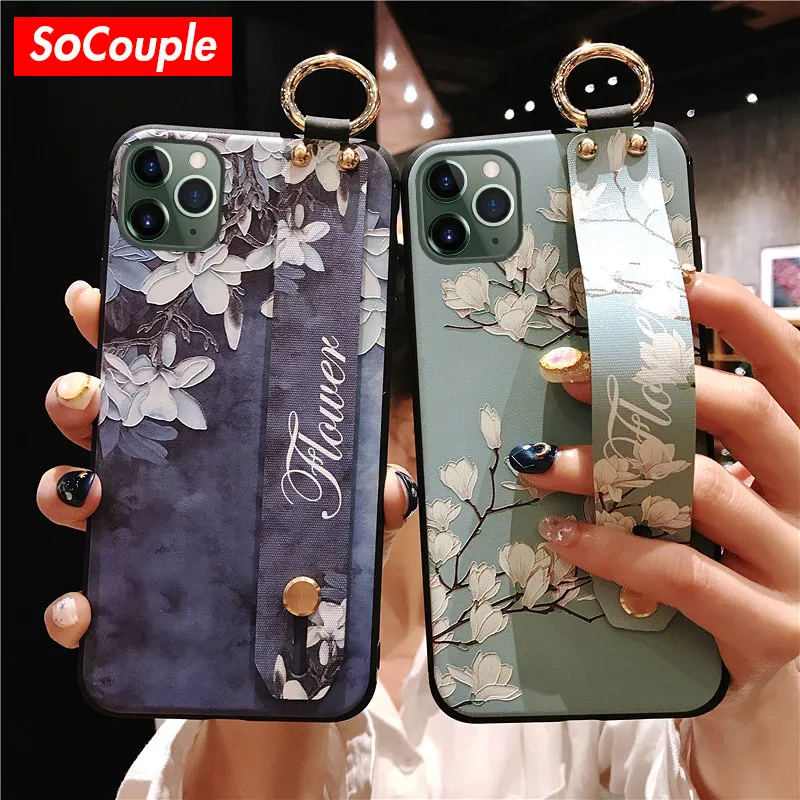 SoCouple ремешок для телефона держатель чехол s для iPhone 11 Pro Max чехол для iPhone 7 8 6 6S Plus X XS Max XR мягкая задняя крышка из ТПУ