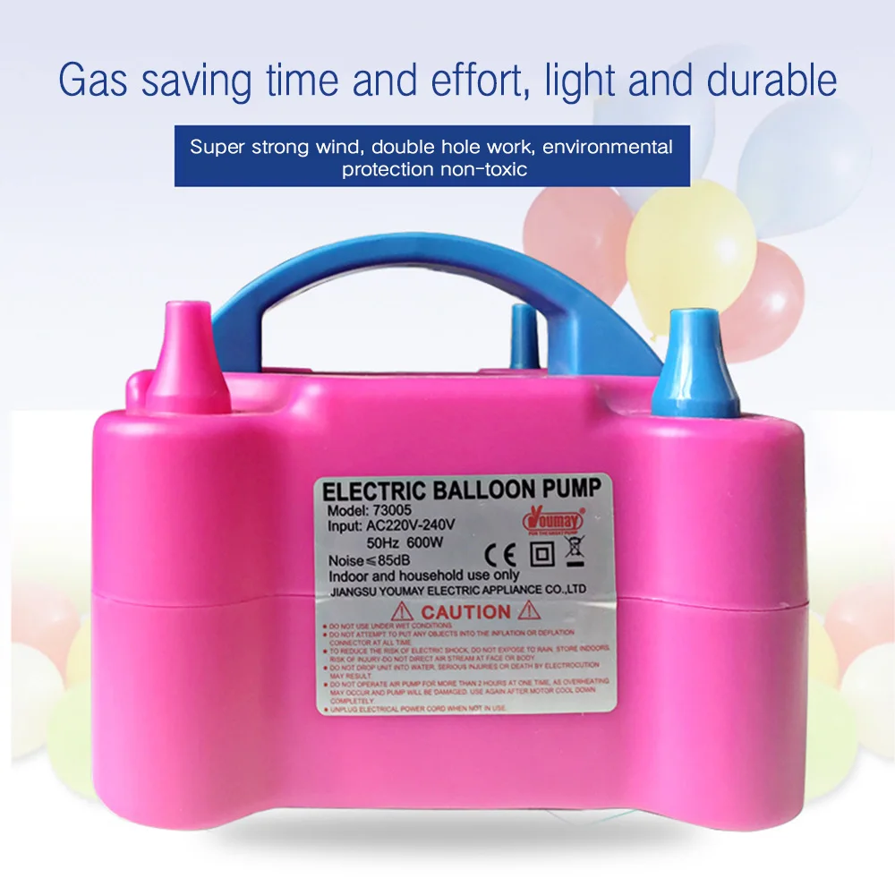 

New Portable Double Hole Air Balloon Pump High Voltage Balloon Inflator Pump UK/US Plug Balloon Air Pump For Party Decrotion