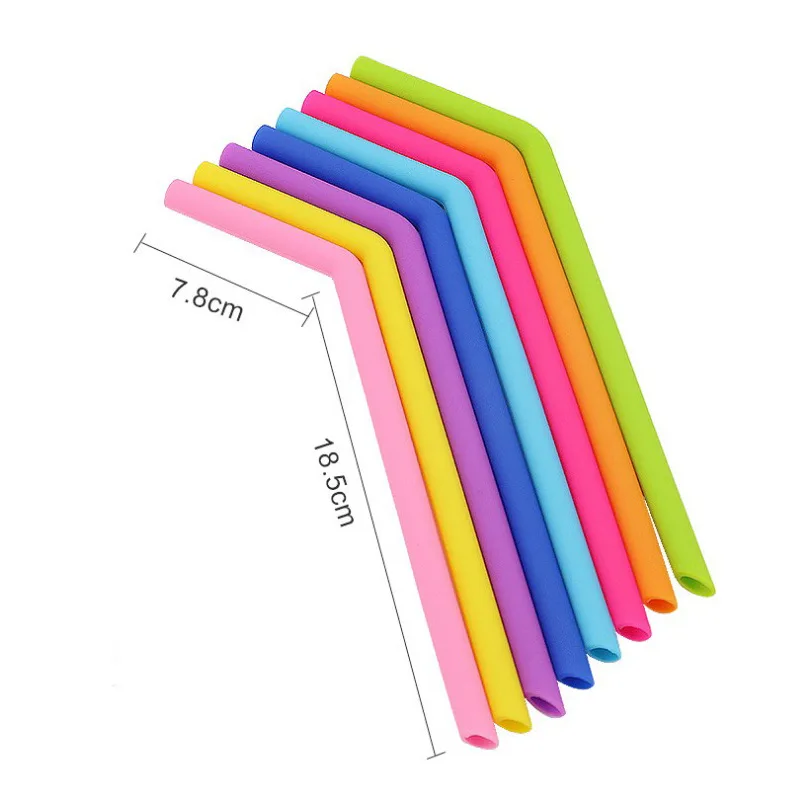 Креативная цветная силиконовая Солома для молока чая сока питья соломы + набор