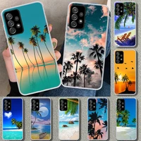 sea tropical palm trees beach phone case cover for samsung galaxy a52 a72 a51 a71 a32 a31 a41 a22 a12 a02s a21 a11 m31 m21 m32 c