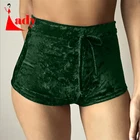 Женские бархатные шорты Wantmove на шнуровке, повседневные пикантные обтягивающие шорты с высокой талией, зима 2022