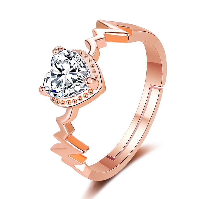 Оригинальное Открытое кольцо в форме тела изысканное с кристаллом из циркония