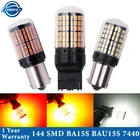 2 шт., T20 W21W 7440 1156 ba15s bau15s P21W PY21W 144SMD, указатель поворота S25 Canbus, без ошибок, автомобильные тормозные lamp12-24v