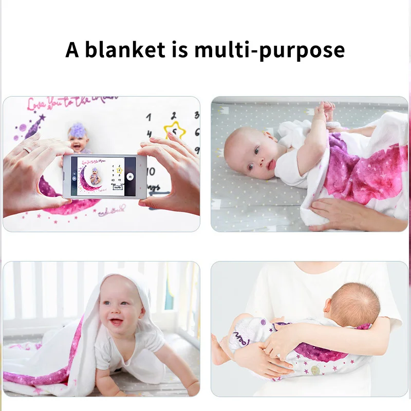 

Cartoon Play Mat Infant Portray Baby Milestone Photo Props Background Blankets Backdrop Cloth Room Decor Accessories