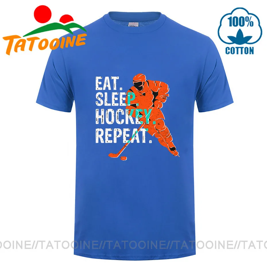 Винтажная забавная футболка Tatooine для хоккея с надписью Eat Sleep рисунком канадского