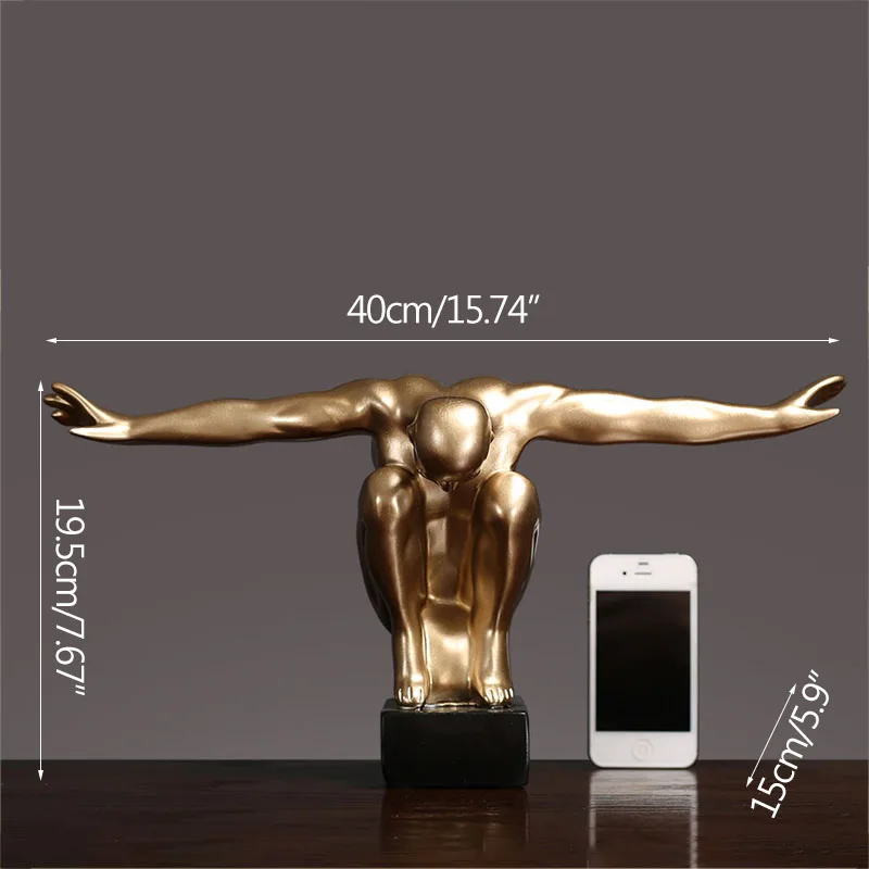 

American Vintage High Diver Sculpture Character Statue Retro Desktop Art Ornament Retro Figurine Home Decoration Accessories
