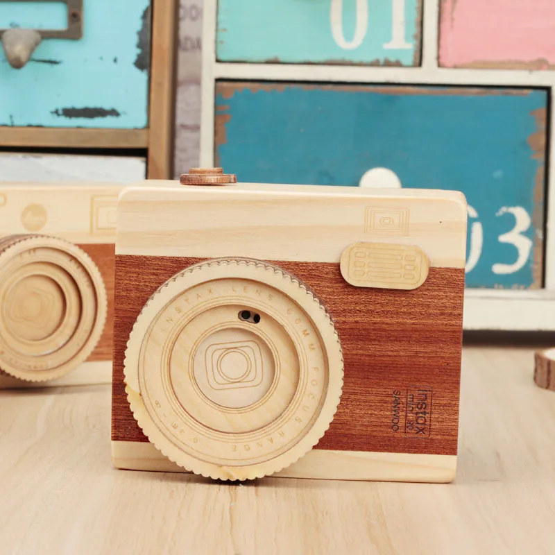 

Camera Music Box Caja de musica Wooden Music Boxes Creative Gifts for Girls Retro Camera Musical Box Home Decorative JJ80151