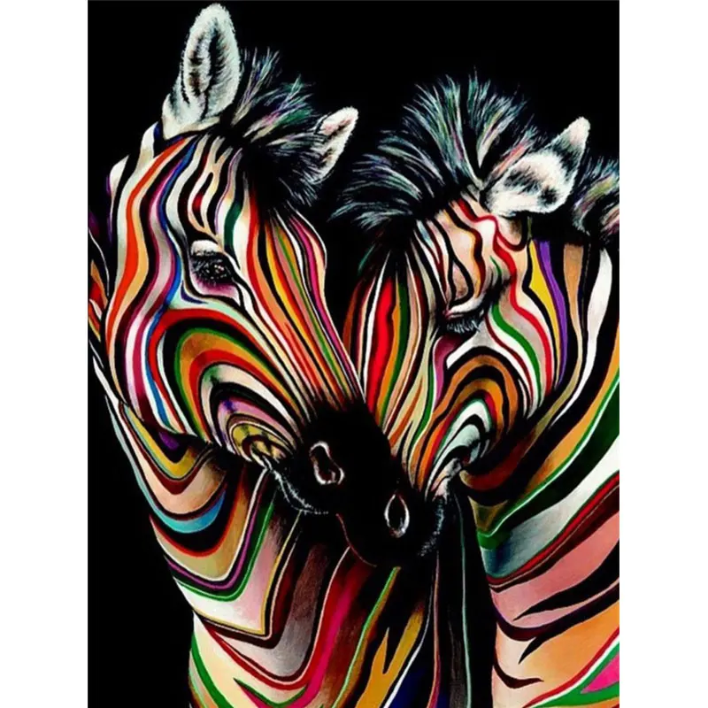 

5D DIY Diamond Painting Zebra Couple Animal Full Embroidery Cross Stitch Mosaic Rhinestone Home Decor Handmade Craft Gifts