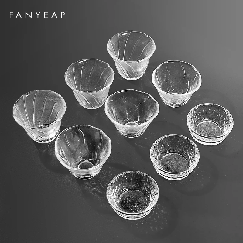 

Hammer Pattern Glass Teacup Glass High Temperature Resistance Glass Cup Kung Fu Set Glass Tea Cup