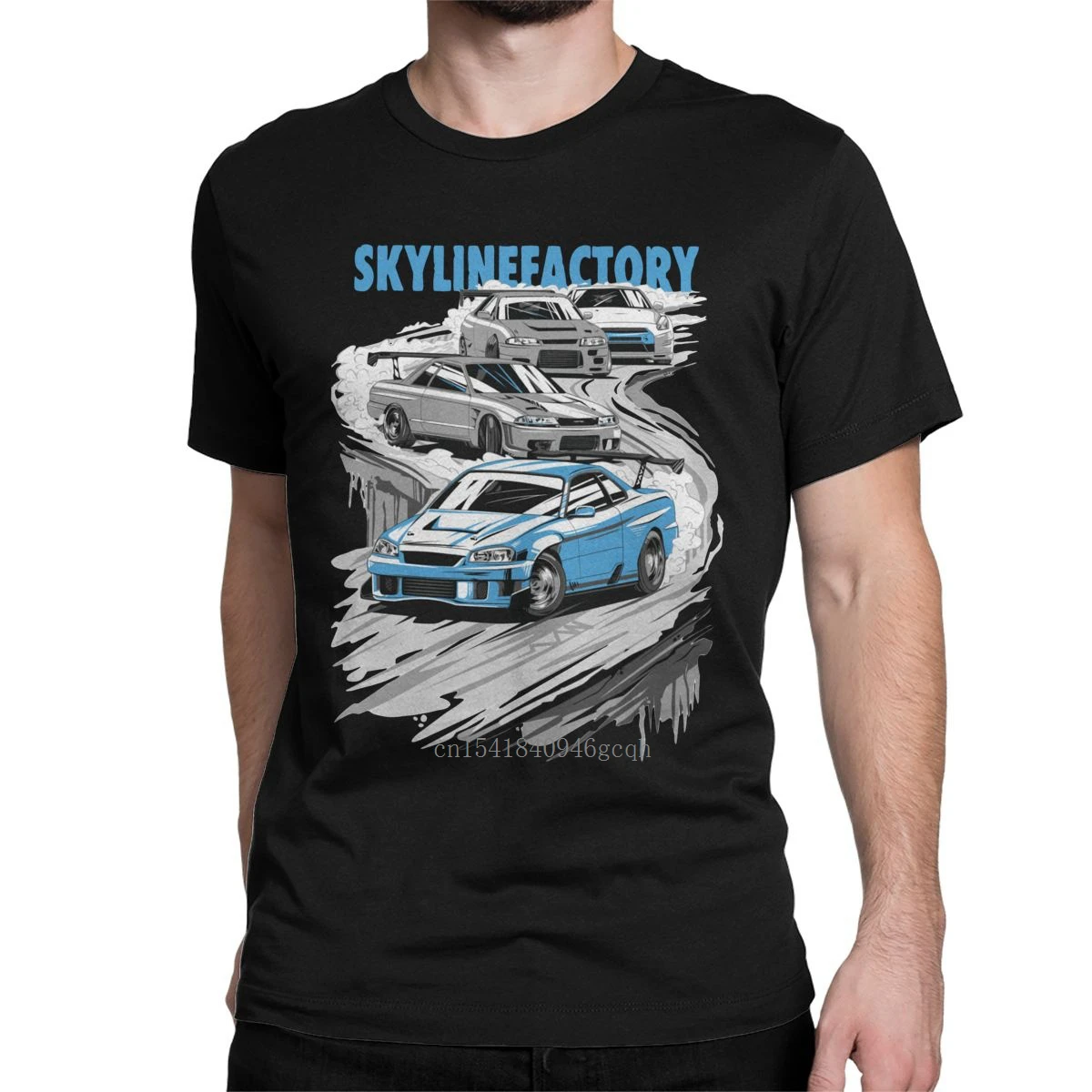 

Skyline GTR Family Jdm T Shirts Mens 100% Cotton Funny T-Shirt Round Neck Japanese Fast Car Tees Short Sleeve Clothing Summer