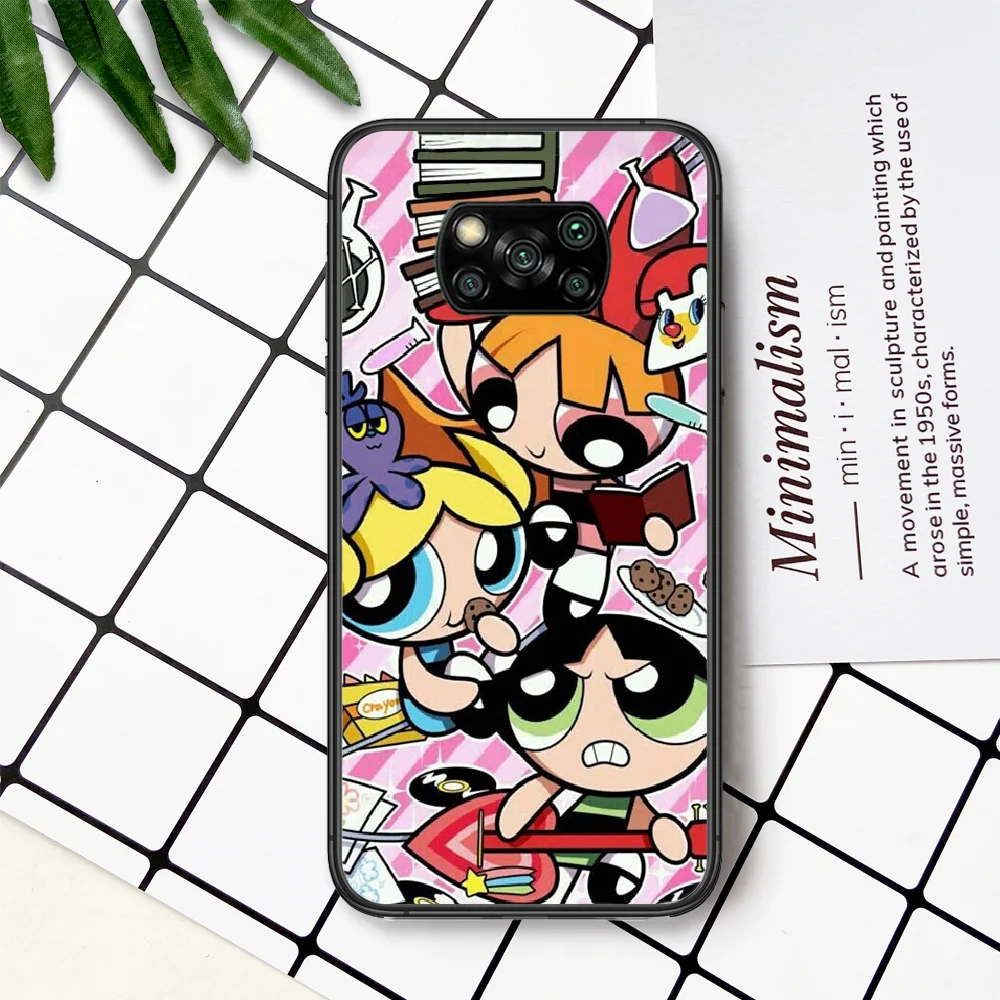 

Cartoon Powerpuff Girls Phone Case For Xiaomi Mi Note 10 A3 9 MAX 3 A2 8 9 Lite Pro Ultra black Hoesjes Pretty Coque Trend Cell