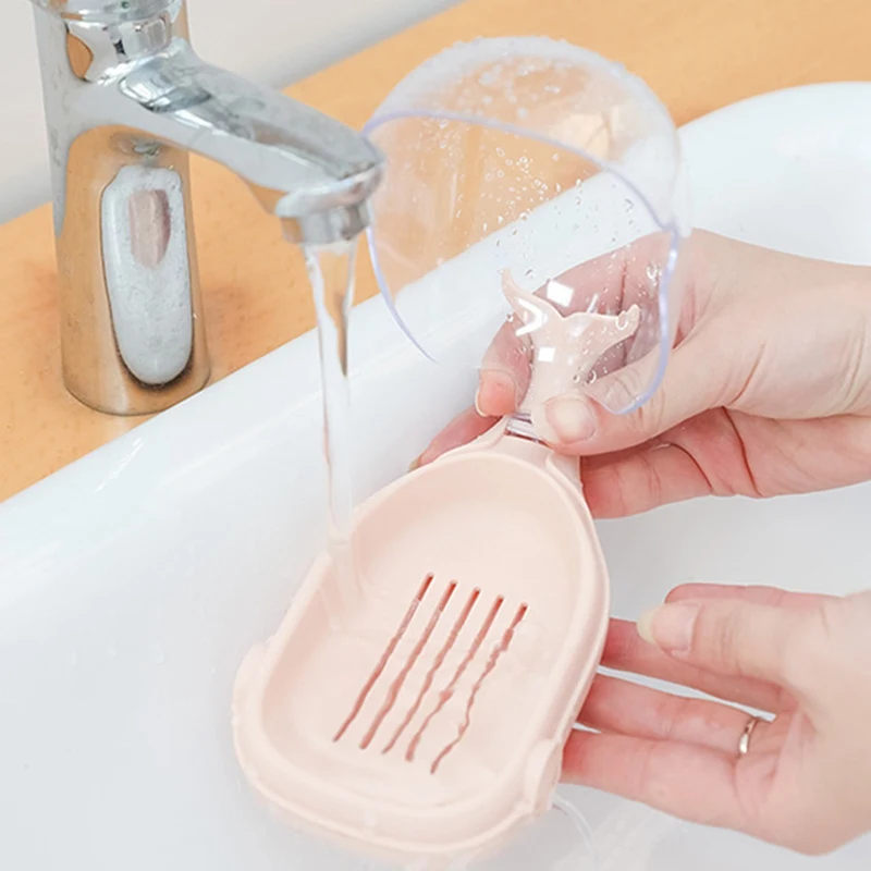 

Creative Whale Drain Soap Box Transparent Flip Double Waterproof Soap Storage Box Plastic Bathroom Soap Dish Soap Tray