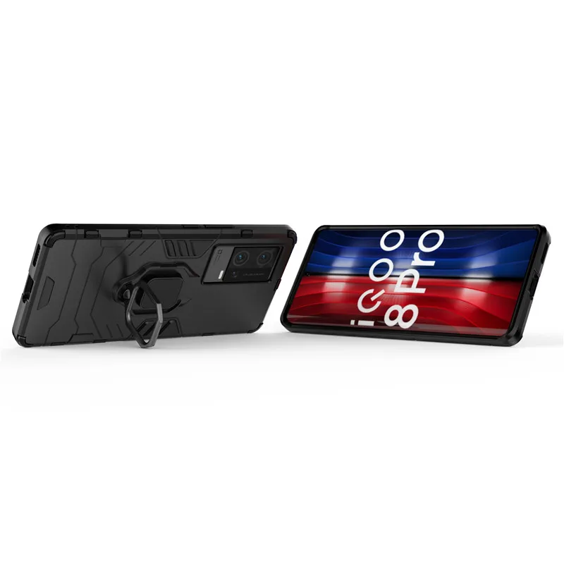 For Vivo iQOO 8 Pro Case For iQOO 8 Pro Cover Armor Hard PC Holder Magnetic TPU Protection Coque For Vivo X70 X60 X50 Pro Plus