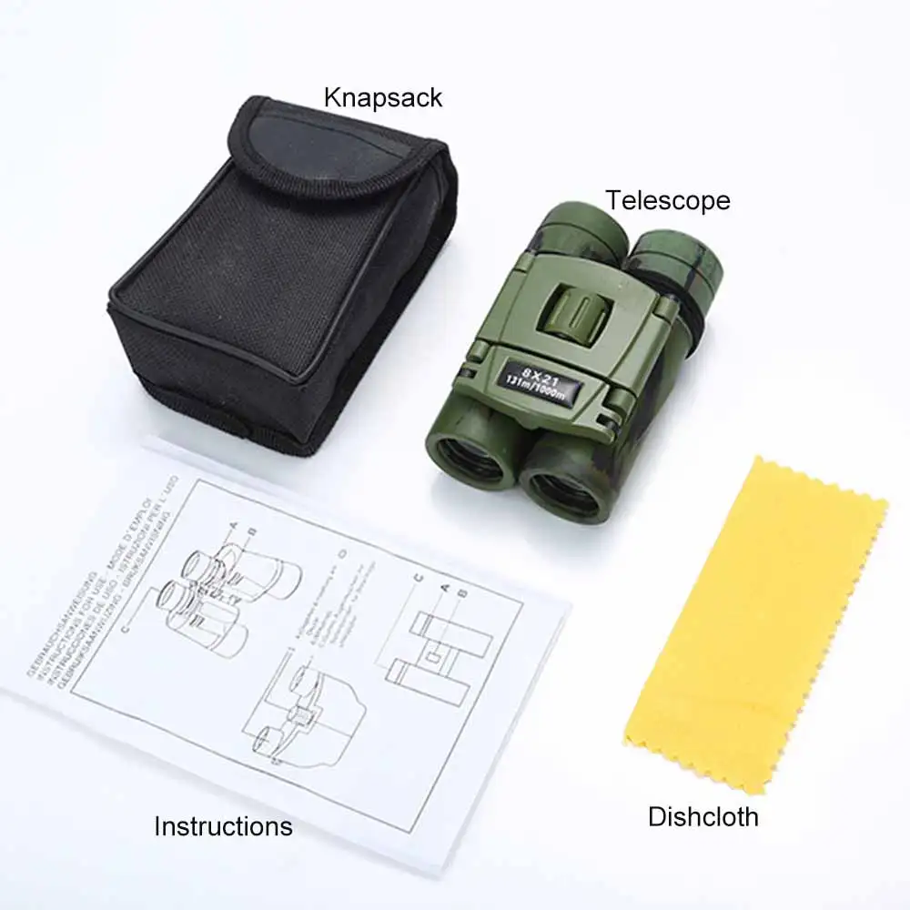 

8x21 Binocular BAK4 Prism Compact Lightweight Waterproof Folding Telescope For Kids Bird Watching Sightseeing Climbing Outdoor