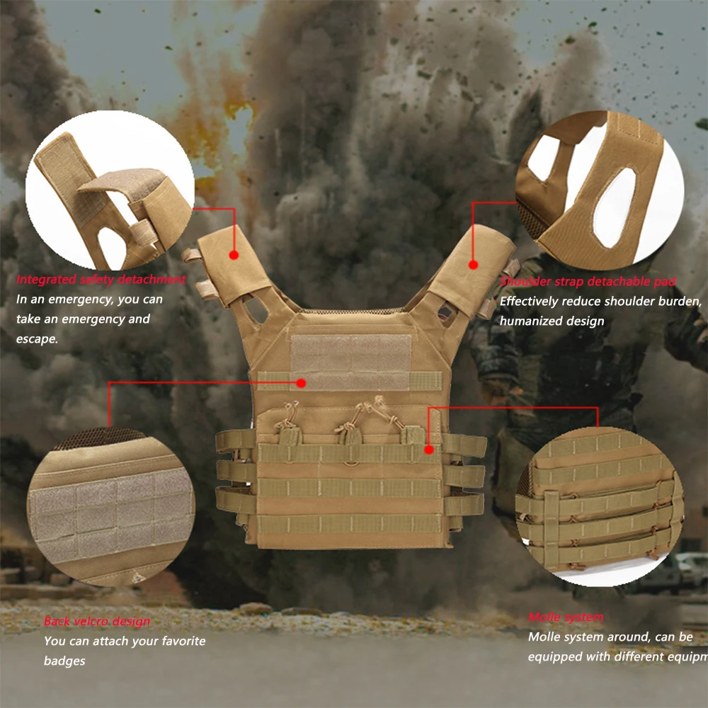 Военный тактический жилет для охоты Молл Боевая штурмовая пластина несущая