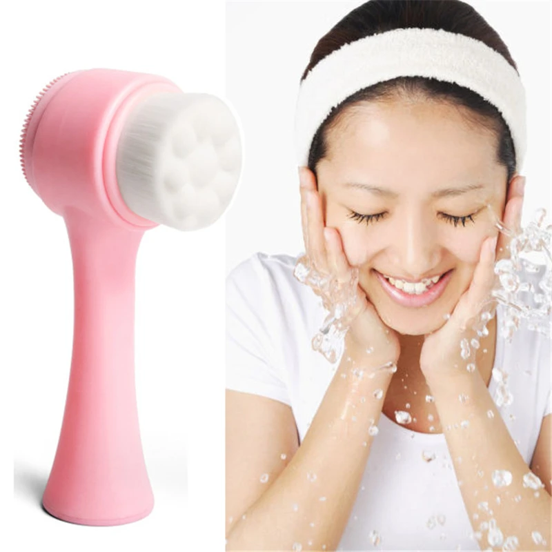 Супермягкие двусторонние силиконовые 3D щетки для чистки лица массажные мытья