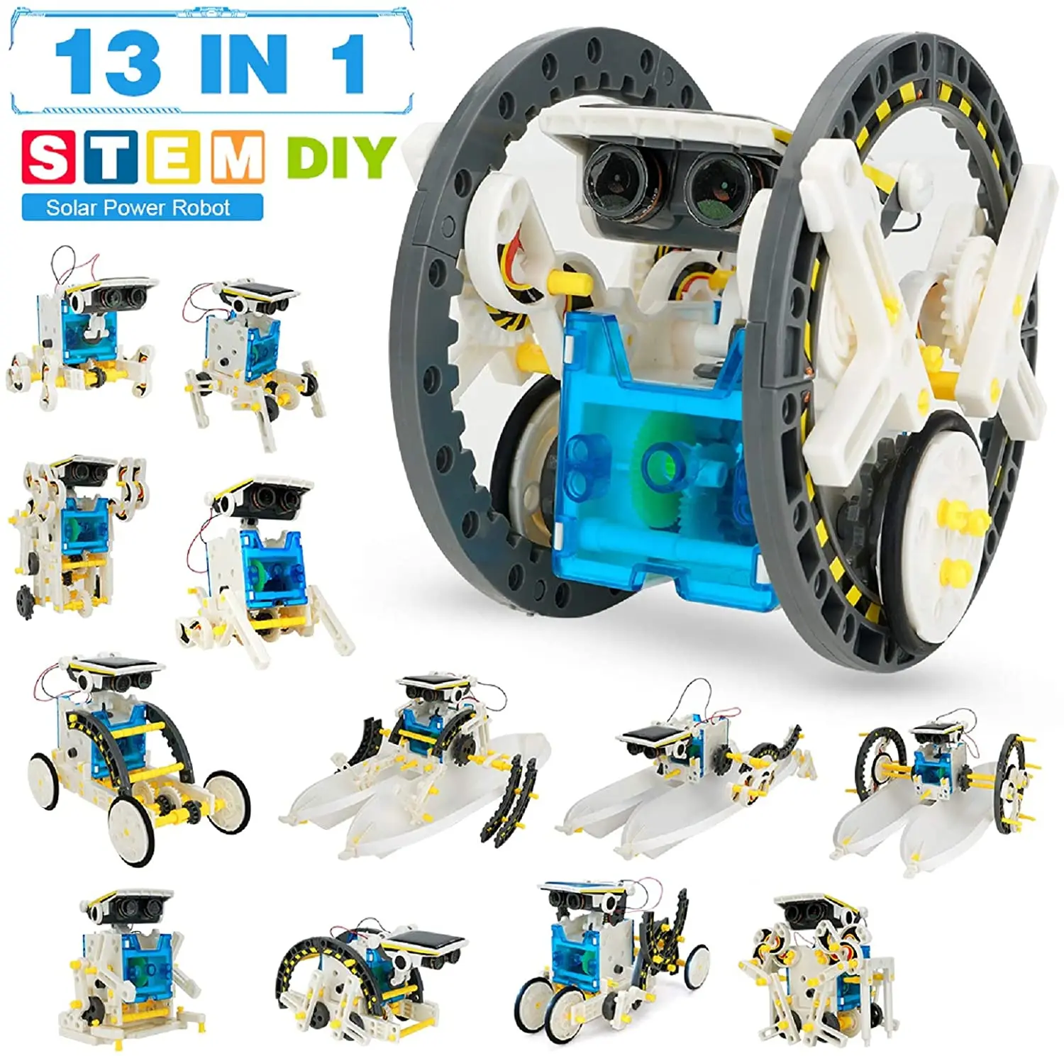

13 In 1 Solar Robot Kits Educational Toys STEM Technology Learning Block Spaceship Robotics Dinosaur Toy For Kids Children Gifts