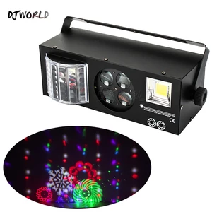 DJWORLD светодиодный лазерный стробоскоп 4 в 1 DMX сценический эффект освещение для диджея диско танцпол Вечеринка Освещение лазерный проектор