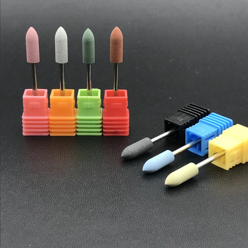 1 шт. длинная пуля головка для ногтей дрель силиконовый резиновый буферный