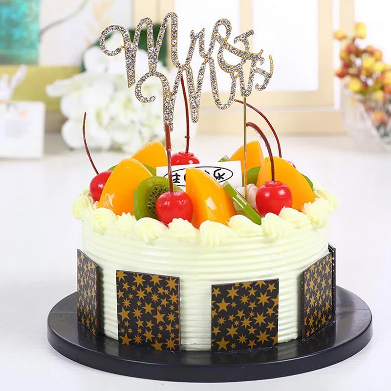 1 шт. Очаровательная Алфавит bling кристалл алмаза Вставка карты торт украшение