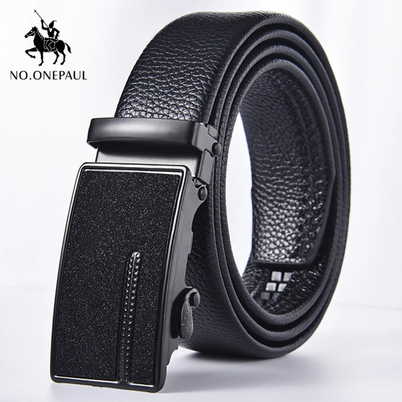 NO.ONEPAUL Luxury brand belt men fashion alloy automatic buckle Genuine Leather Belts for Men Designer's top business waist belt