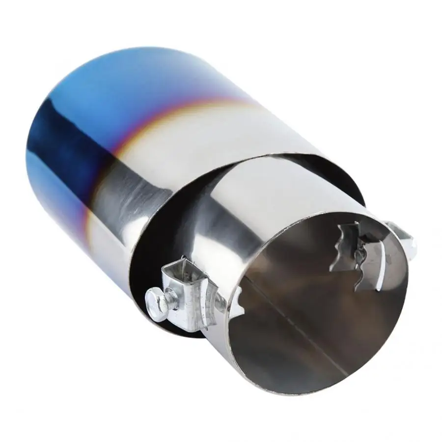 Глушитель для автомобиля хромированная синяя нержавеющая сталь Универсальная