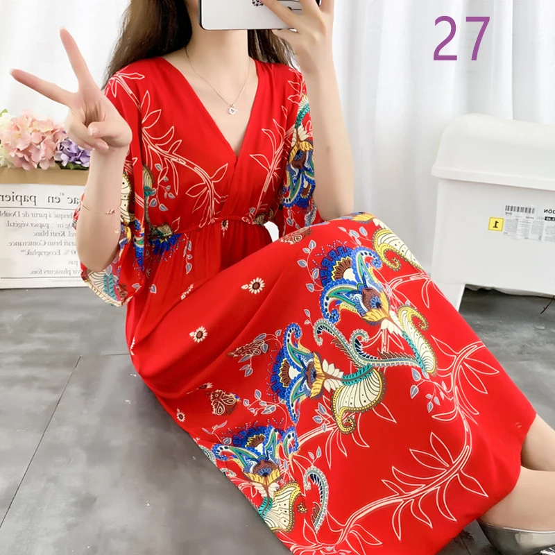 Женское летнее платье 2020 корейское повседневное длинное с коротким рукавом