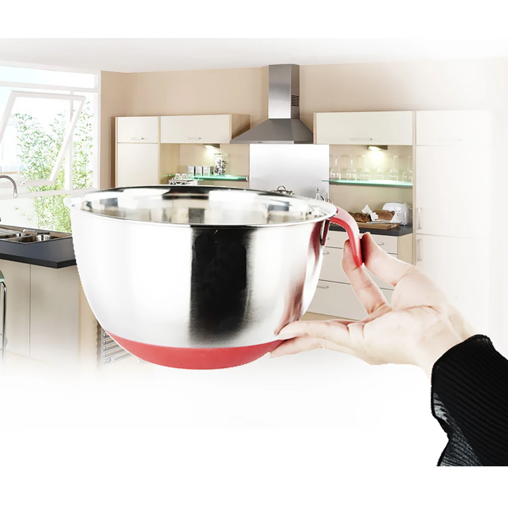 

Миски для смешивания из нержавеющей стали (5 размеров Chooese), полированные зеркальные готовые миски, принадлежности для приготовления пищи, с ...