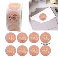 500pcs 1inch cute pink pretty things inside round gold sticker envelope gift box bag diy decoration