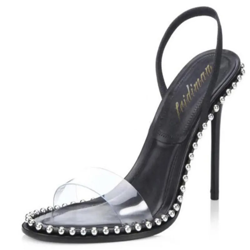 Женские босоножки с заклепками сандалии на платформе и высоком каблуке 9 см 7