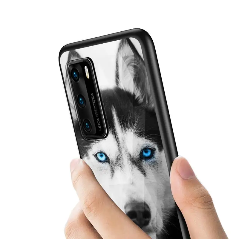

Cute Animal Dog For Huawei P Smart Z S Plus 2020 2019 P40 P30 P20 Pro Lite E Plus 5G Lite Bright Black Matte Phone Case