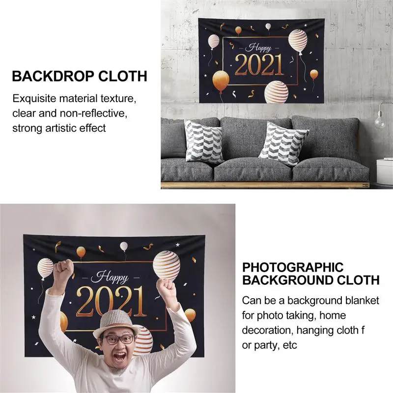 

Delicate 2021 New Year Backdrop Studio Prop Decoration Photography Cloth