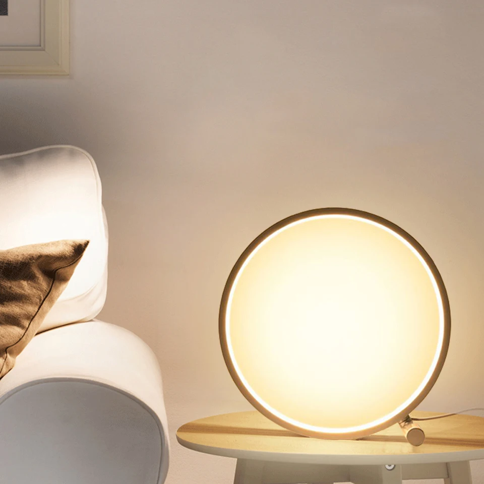 

Nordic RGB Lamp Circle Led Table Lamp For Living room Bedroom Bedside indoor Lighting Table Lights For Home Decor Light Fixtures