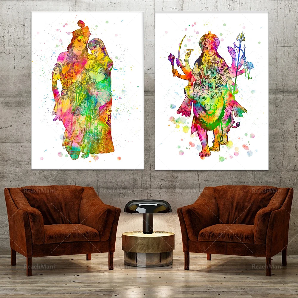 

Radha Krishna paintings, Durga paintings, Maadurga prints, Indian art prints, Durga goddess, meditation posters, Hindu gods, yog
