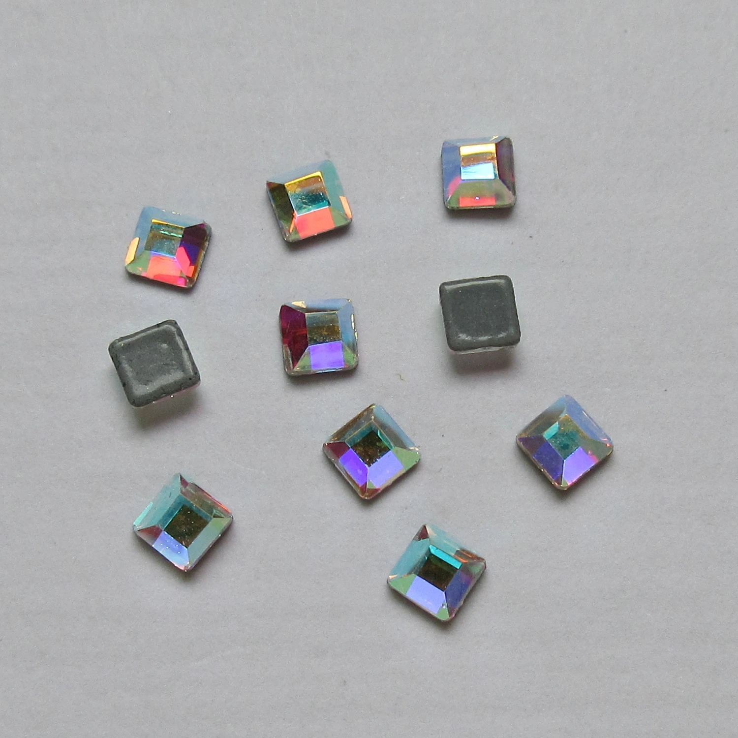 3 мм квадратный кристалл AB Стразы с прямой основой гладить на плоских задних