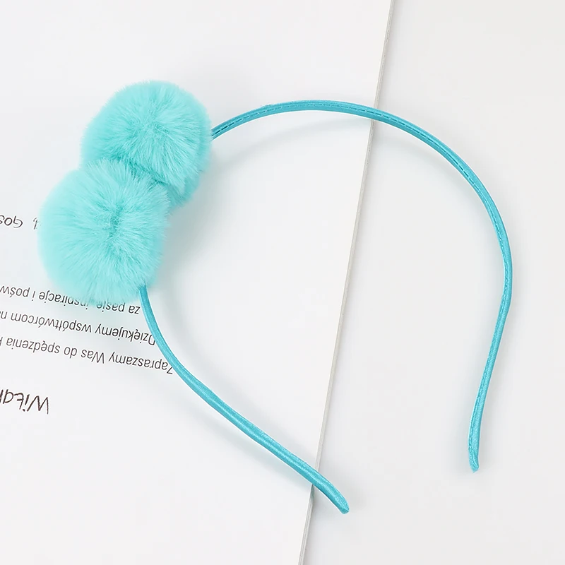 Style-22 1psc Милая повязка для волос Головные уборы плюшевые шаровые наголовный обруч кроличьи уши аксессуары для волос женские детские украшения для волос - Цвет: Style-22