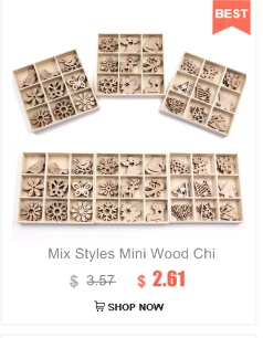 4PCS Star Printed Wooden Pendants Ornaments Xmas Tree Ornament DIY Wood Crafts Kids Gift for Home Christmas Party Decorations