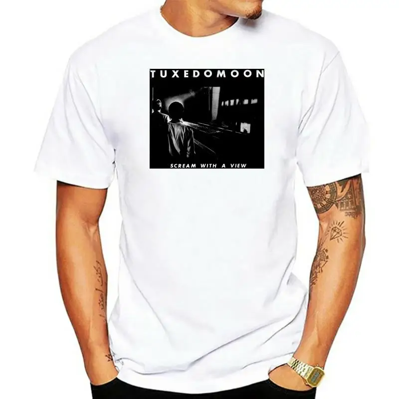 

Модная мужская футболка, Мужская черная футболка с изображением скрипка, новая волна, минимальный компактный хром