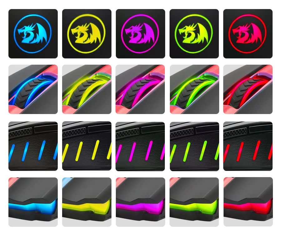 Redragon CHROMA M710 USB Проводная компьютерная мышь Проводная 10000 dpi 8 кнопок 7 цветов программируемая эргономичная для PC Gamer