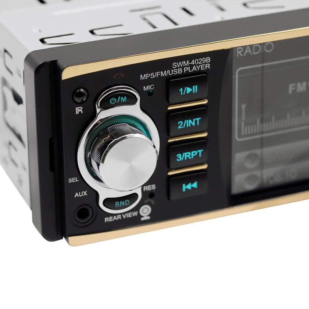 Car Radio Stereo MP5 FM AUX Musical Audio Multidia 1Din Bluetooth Handsfree Call Auto USB TF 4 &quotRear View Camera | Автомобили и
