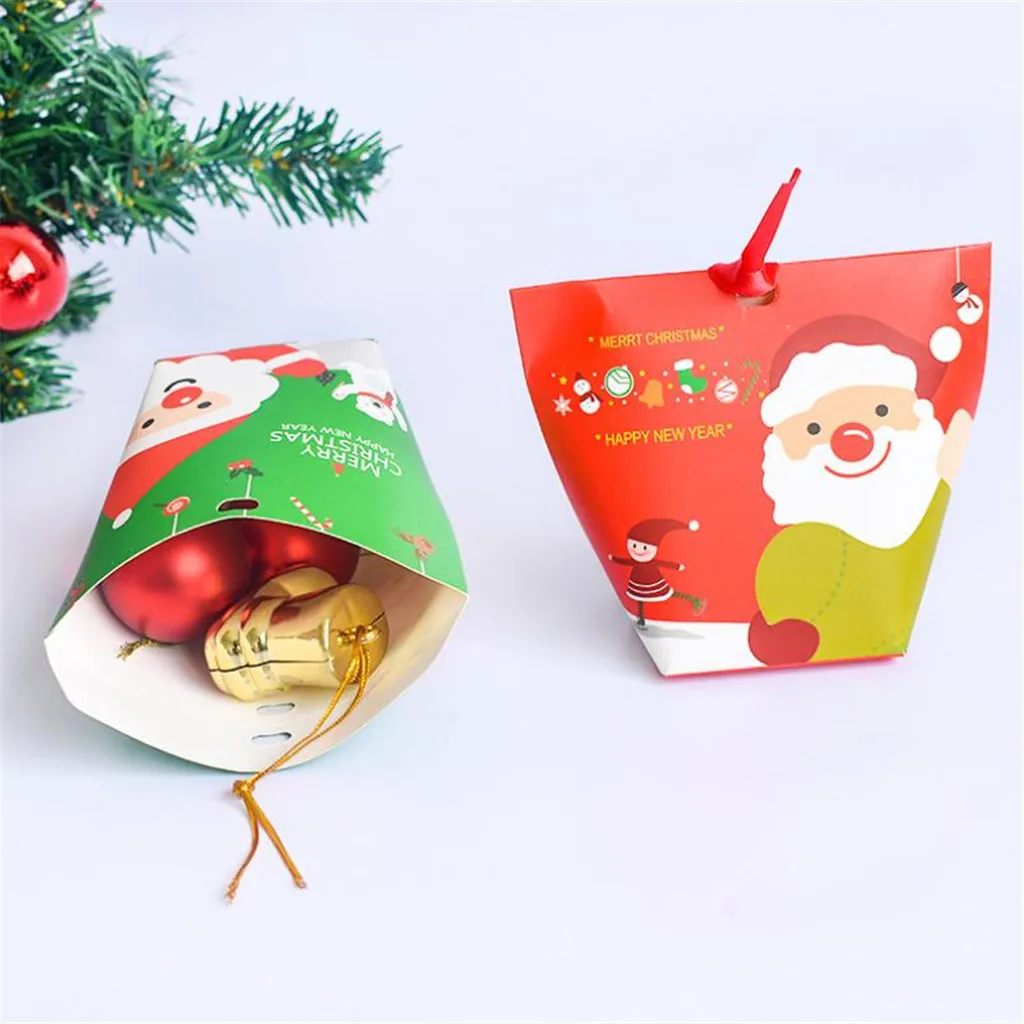 12pc Christmas Packing Gift Bag Candy Boxes For Kids Birthday Wedding Favors Box Packaging Paper Bags Event Xmas Party Supplies | Дом и сад
