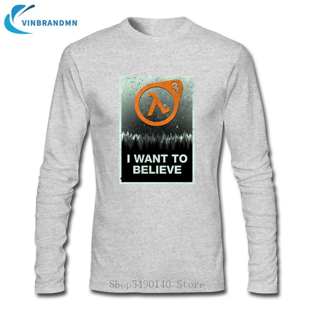Футболка Half Life 3 I Want To Believe футболка из 100% хлопка Милая Классическая с длинными