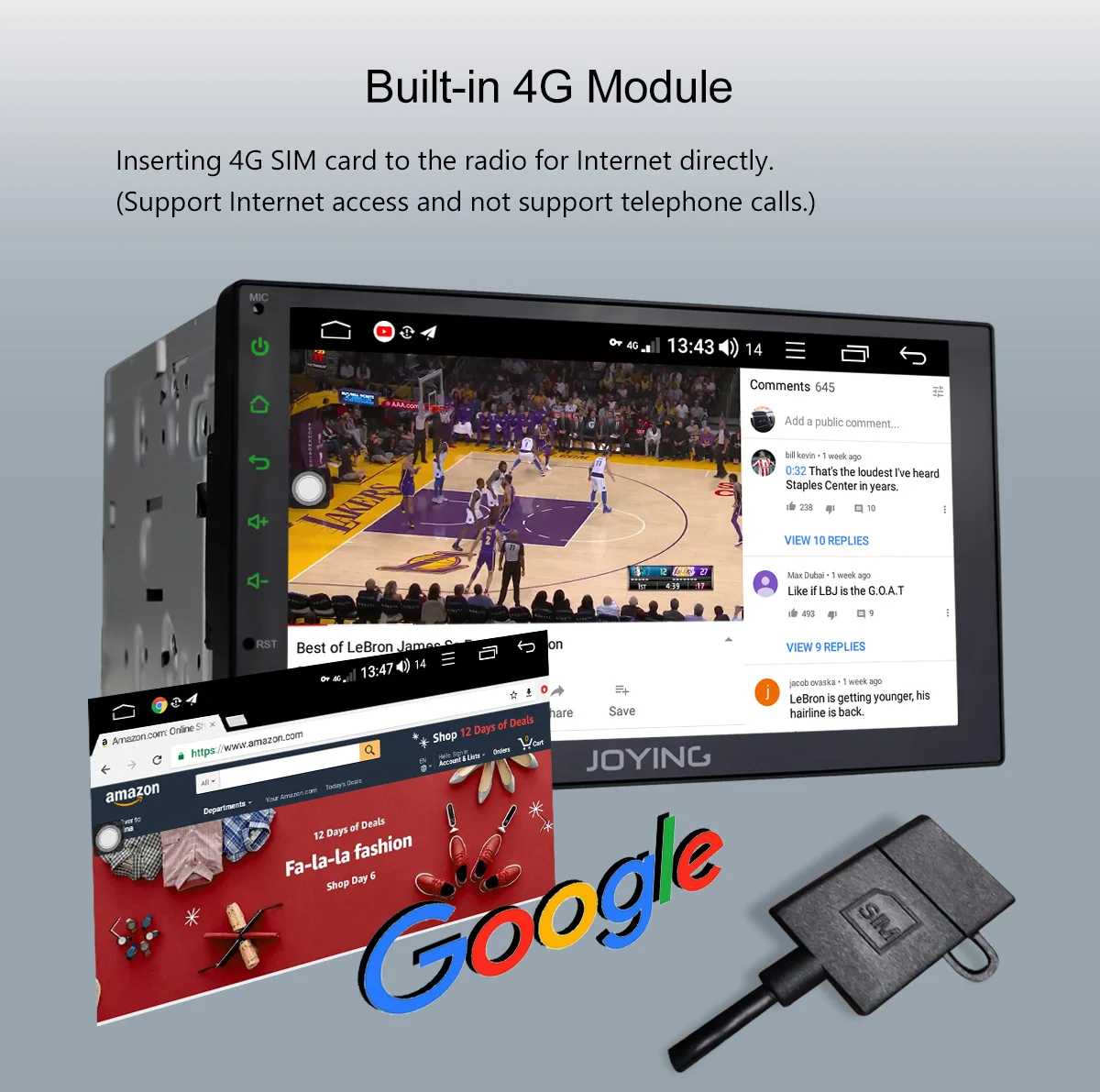 JOYING 2 din Автомобильный радиоплеер Восьмиядерный 4 Гб+ 64 ГБ Android 8,1 поддержка 4G DSP gps универсальный стерео головное устройство SWC мультимедийный плеер